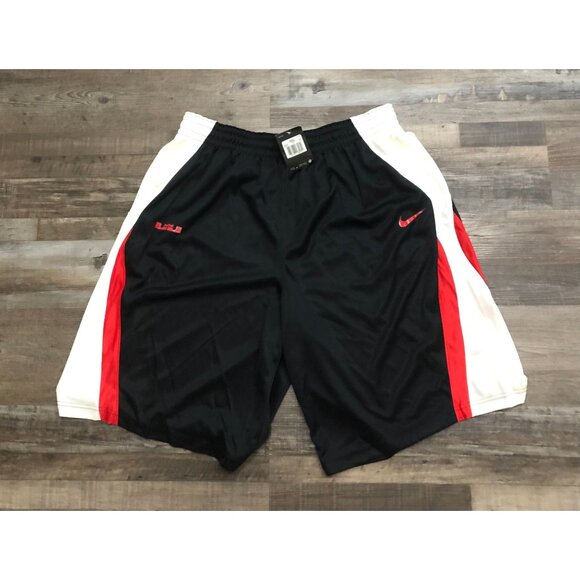 Nike LeBron James Mens 3XL Black with Red White Athletic Shorts New with Tags - Picture 1 of 7